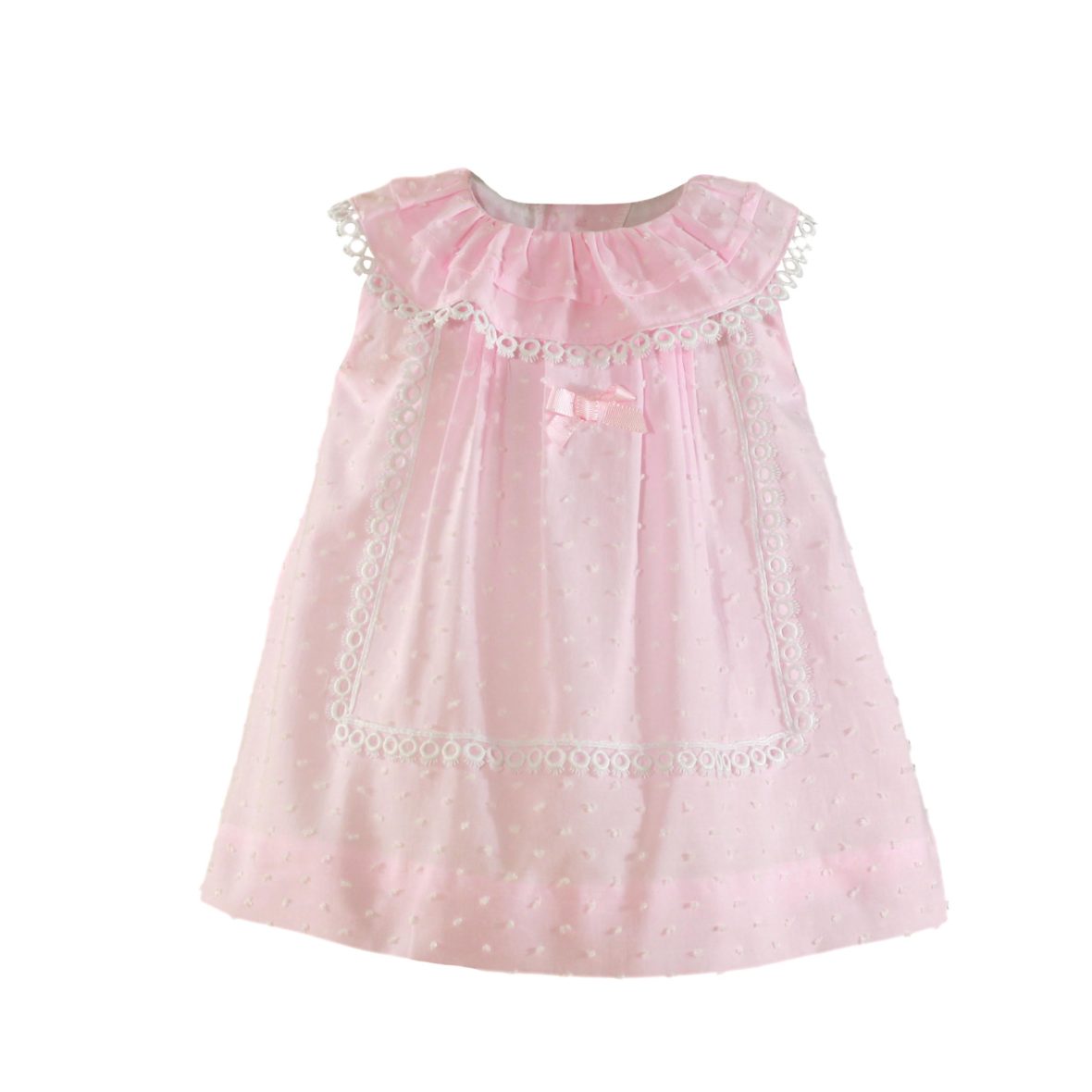 Miranda – Vestido bebé niña plumeti rosa «ADA»