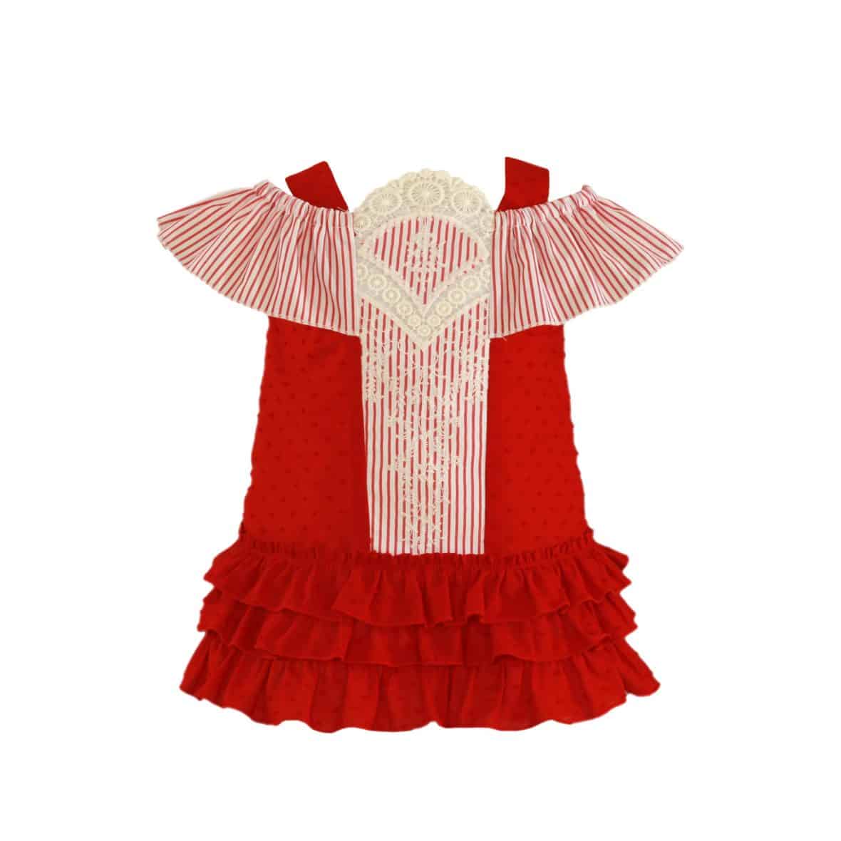 Vestido ceremonia bebé niña rojo Isabella de Miranda