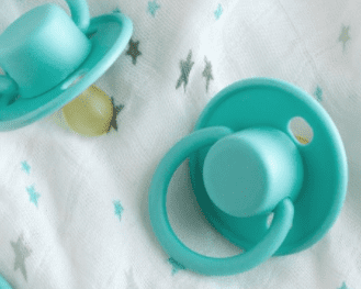 Chupete Retro para bebés tetina redonda. Verde Agua