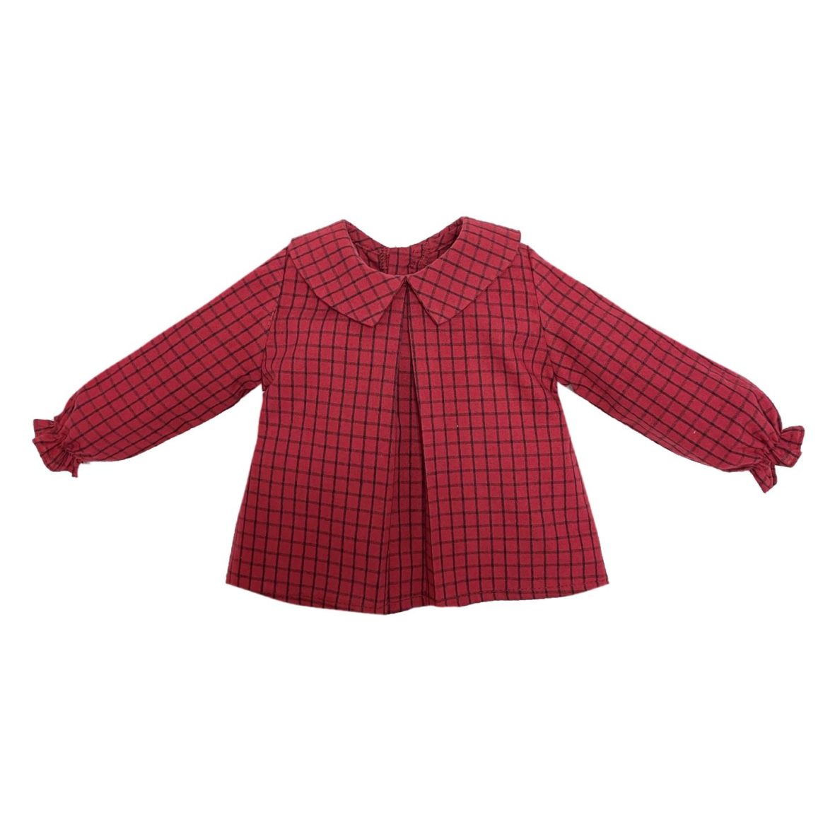 blusa color roja con estampado a cuadros de eve children 5313CA